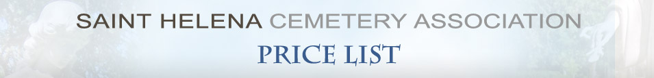 Price List | Saint Helena Cemetery Association